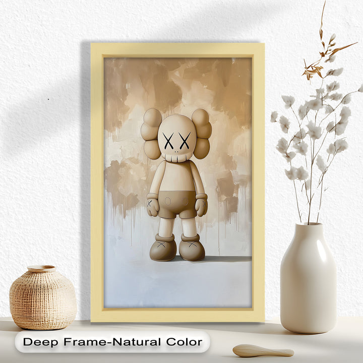 Monochrome Companion – Minimalistisches KAWS-Ölgemälde