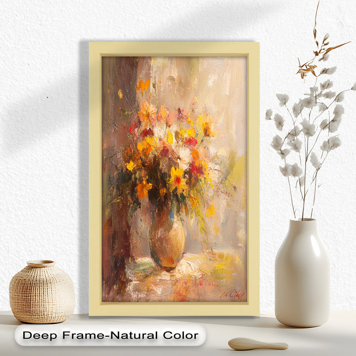 Sunlit Harmony – Vibrant Wildflower Still Life Flower Oil Painting