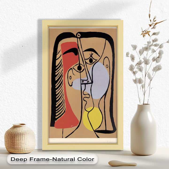 Fragmented Gaze – Minimalist Cubist Portrait Picasso Oil Painting