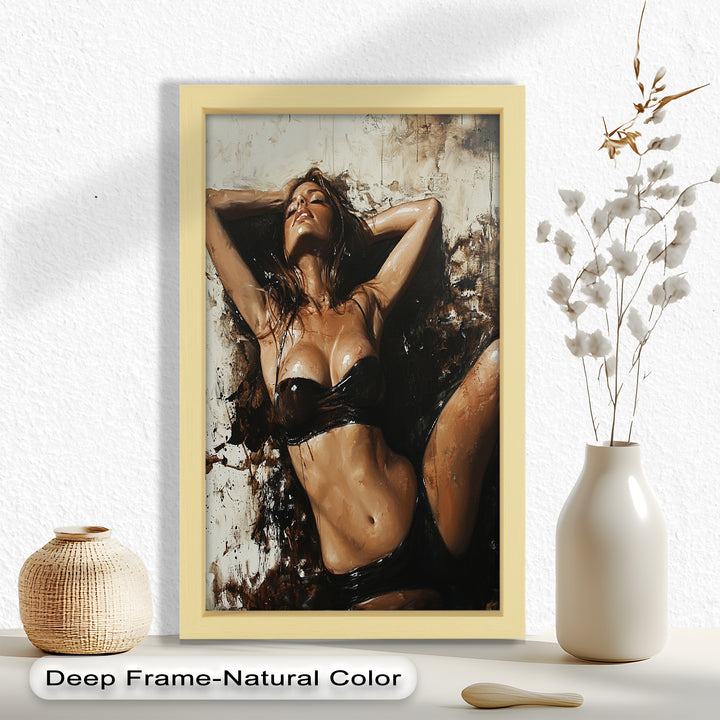 Sun-Drenched Muse - Female Portrait in Abstract Oil Painting