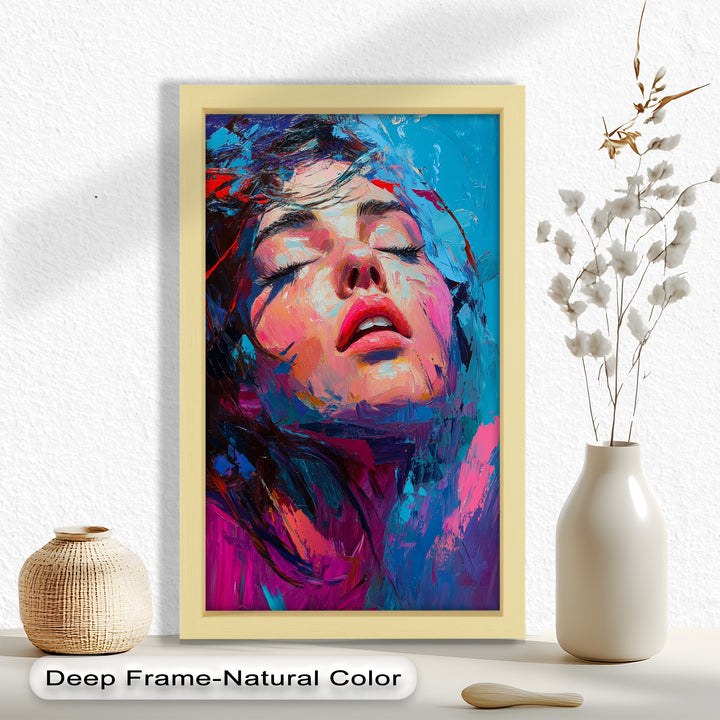 Ecstasy in Color – Vibrant Expressionist Portrait Oil Painting