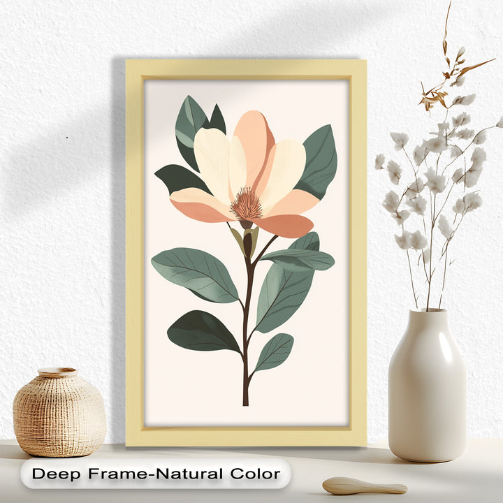 Minimal Magnolia – Elegantes botanisches Ölgemälde
