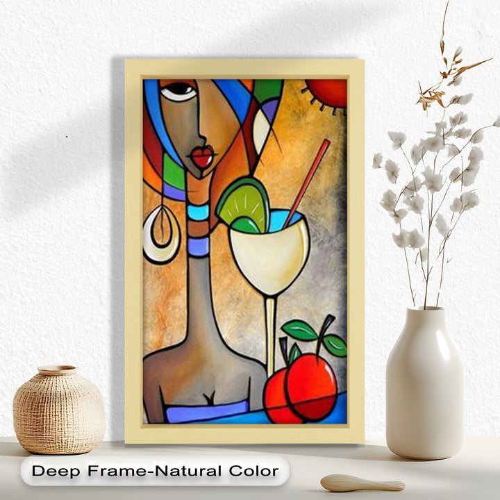 Tropical Gaze – Lebendiges Cocktail Muse Picasso Ölgemälde