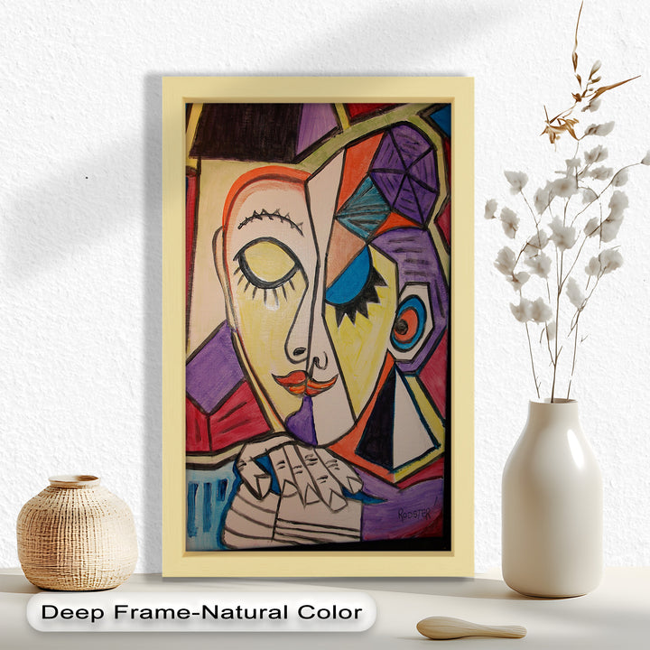 Unified Gaze – Dual Expression Abstract Picasso Oil Painting