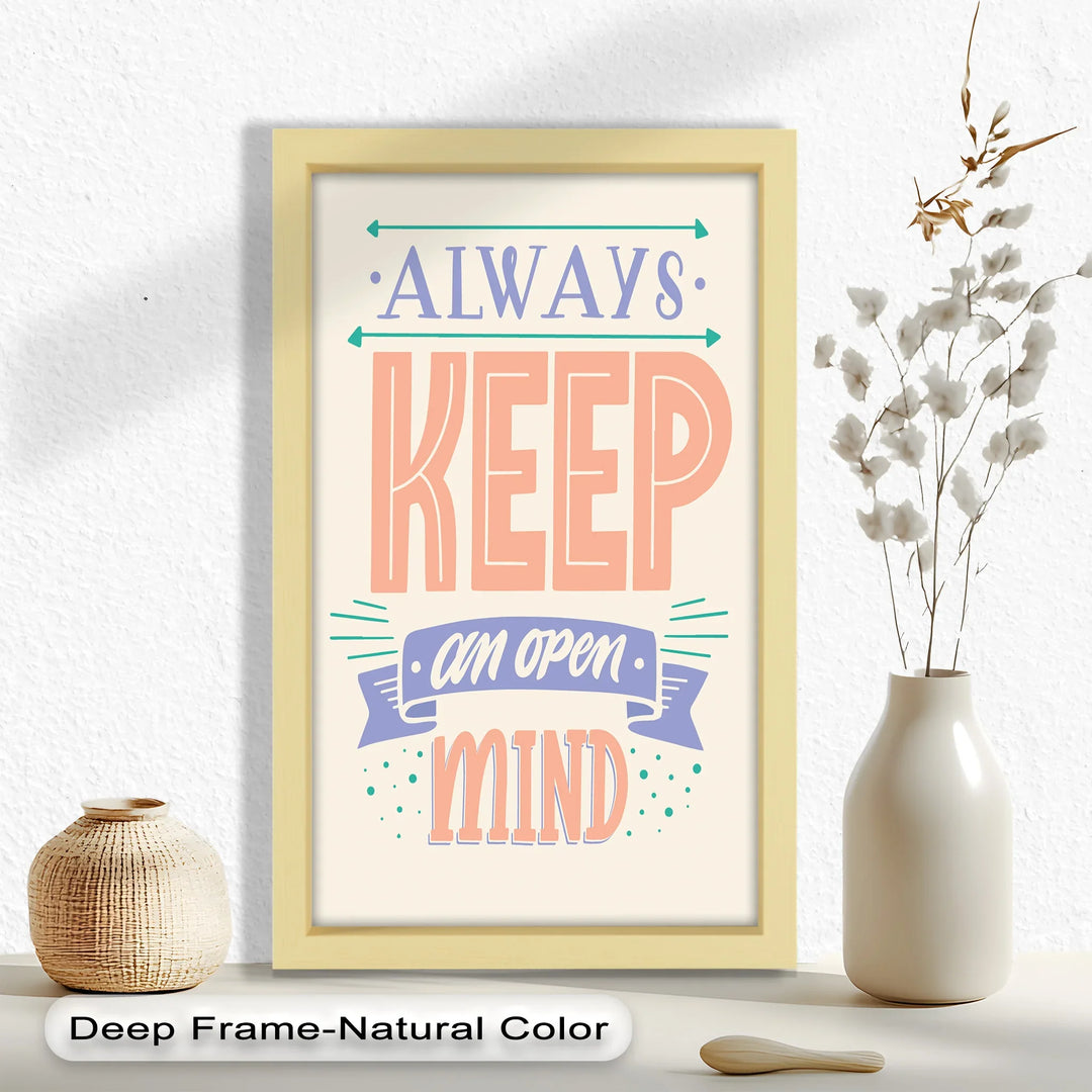 Always Keep an Open Mind – Pastel Typography Oil Painting - MyPhotoStation