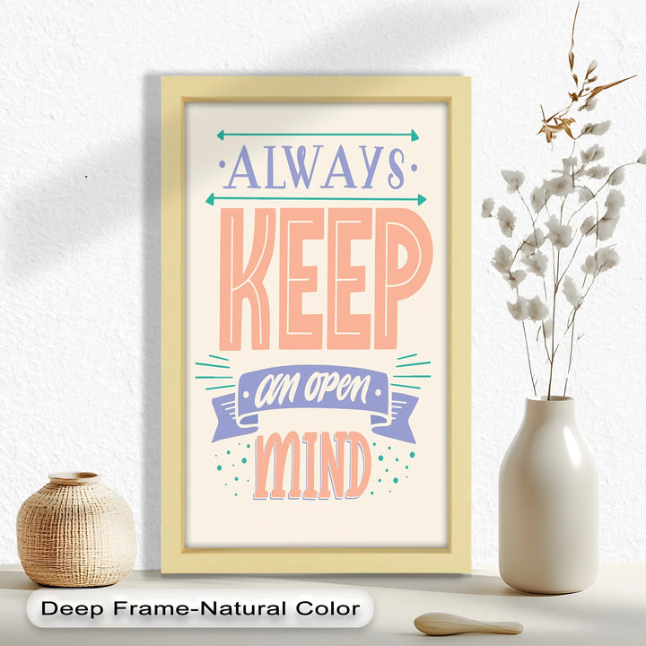 Always Keep an Open Mind – Pastel Typography Oil Painting - MyPhotoStation