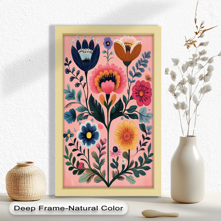 Blossom Carnival – Whimsical Boho Flower Oil Painting