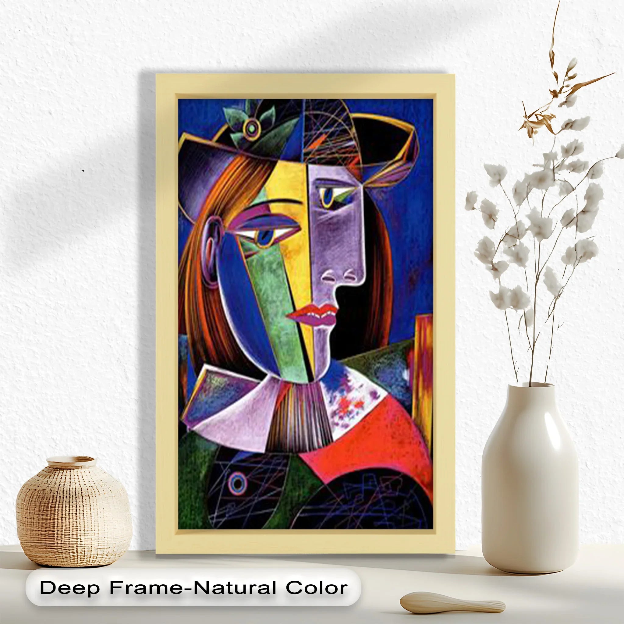 Vibrant Woman with a Flower Hat – Picasso Oil Painting