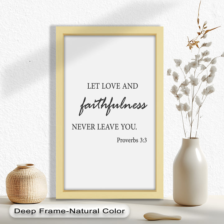Let Love and Faithfulness – Bible Verse Oil Painting