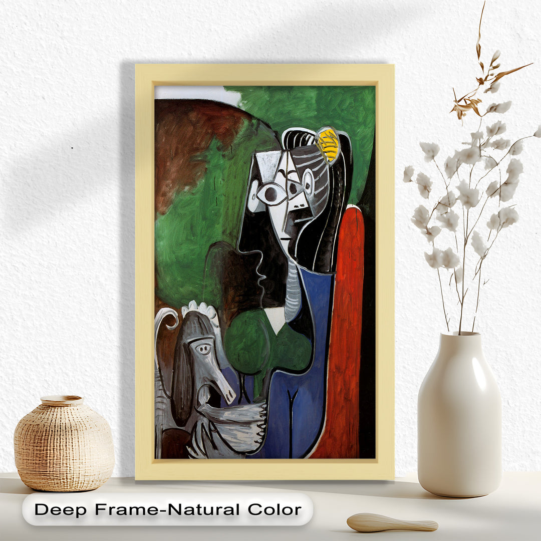Lady with Poodle – Surreal Cubist Portrait Picasso Oil Painting