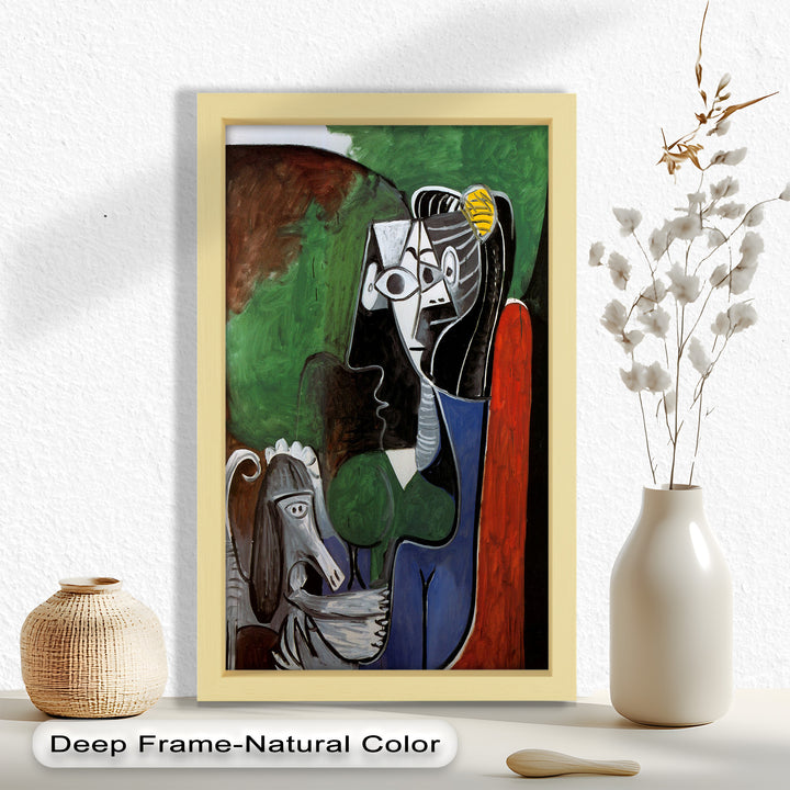 Lady with Poodle – Surreal Cubist Portrait Picasso Oil Painting