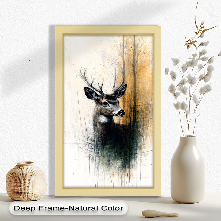 Majestic Deer Portrait - Animal Oil Painting