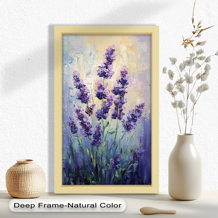 Impressionist Lavender Stalks - Flower Oil Painting