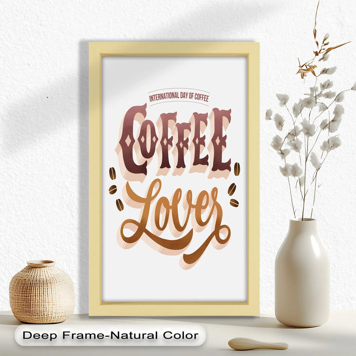 Coffee Lover Typography Art – Coffee Day Oil Painting - MyPhotoStation