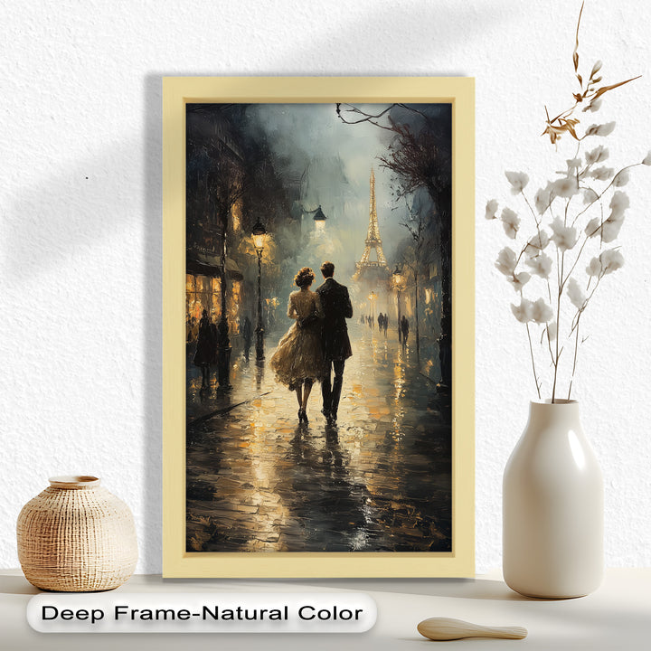 Romantic Couple in Evening Light - Love Oil Painting