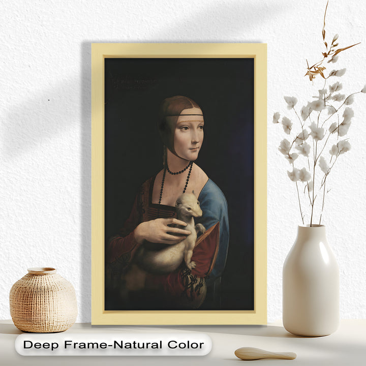 Dame mit Hermelin – Renaissance Portrait Historisches Ölgemälde