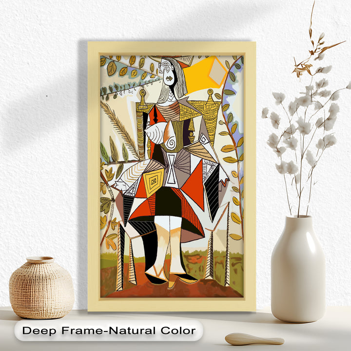 Queen Among Leaves – Picasso Style Cubist Oil Painting