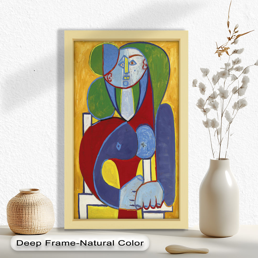 Color Harmony – Abstract Seated Woman Picasso Oil Painting