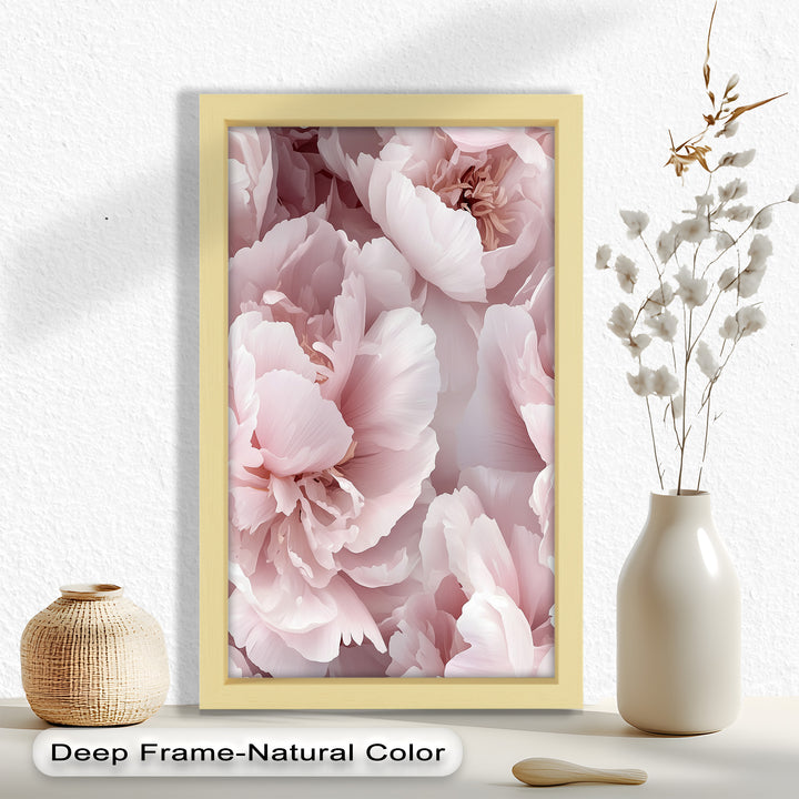 Blushing Petal Bloom – Soft Pink Peony Flower Oil Painting