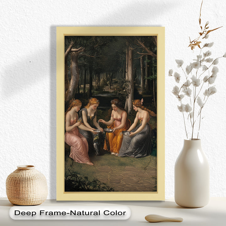 Forest Nymphs at the Spring – Mythical Gathering Oil Painting