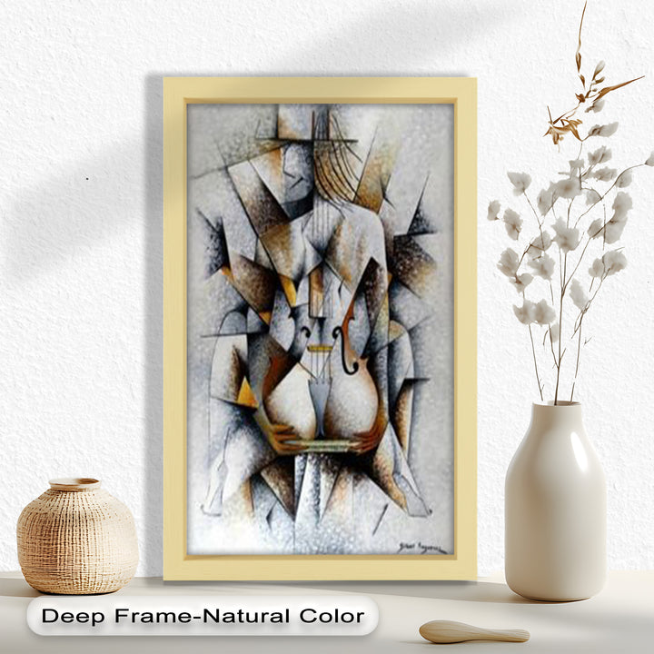 Cubist Harmony – Abstract Nude with Violin Motif Picasso Oil Painting