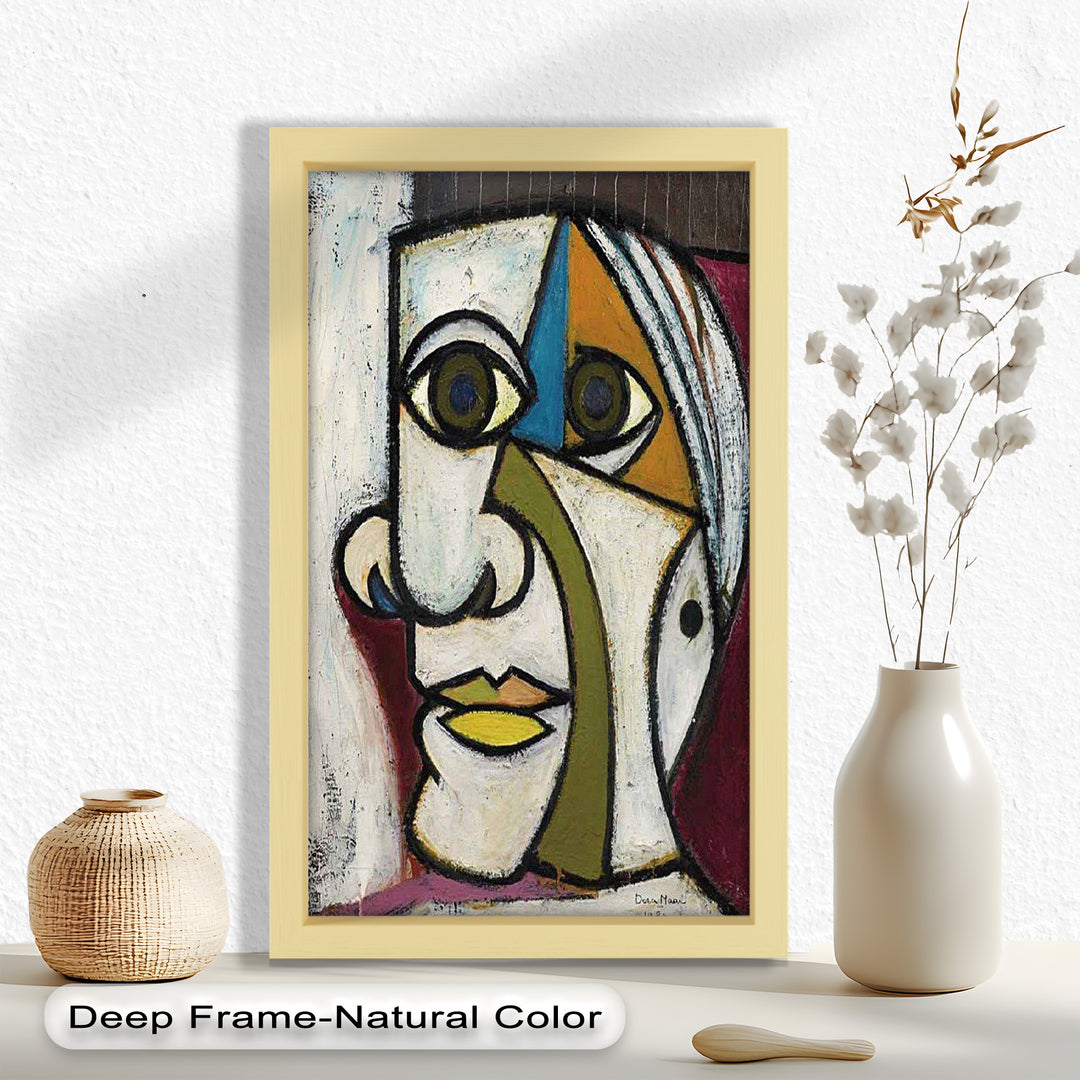 Bold Gaze – Geometric Abstract Portrait Picasso Oil Painting