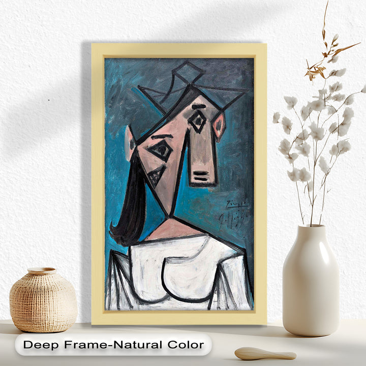 Angular Expression – Cubist Woman in White Dress Picasso Oil Painting