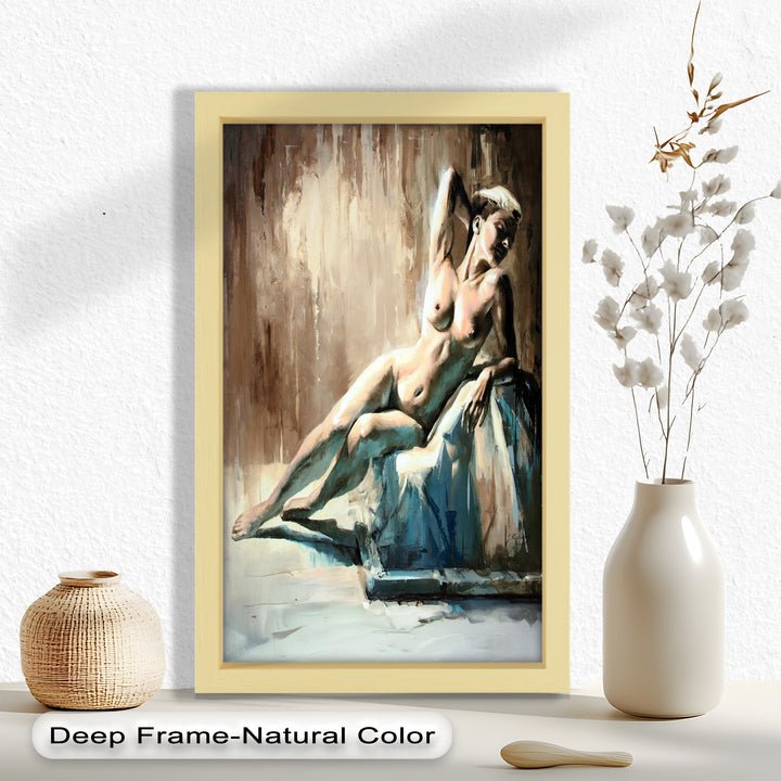 Echoes of Light – Modern Reclining Nude Oil Painting