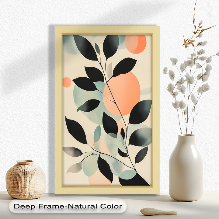 Blush Eclipse – Minimalist Botanical Silhouette Oil Painting