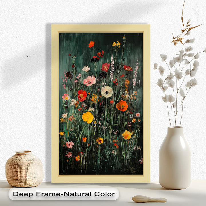 Wild Meadow Bloom – Colorful Field Flowers Flower Oil Painting