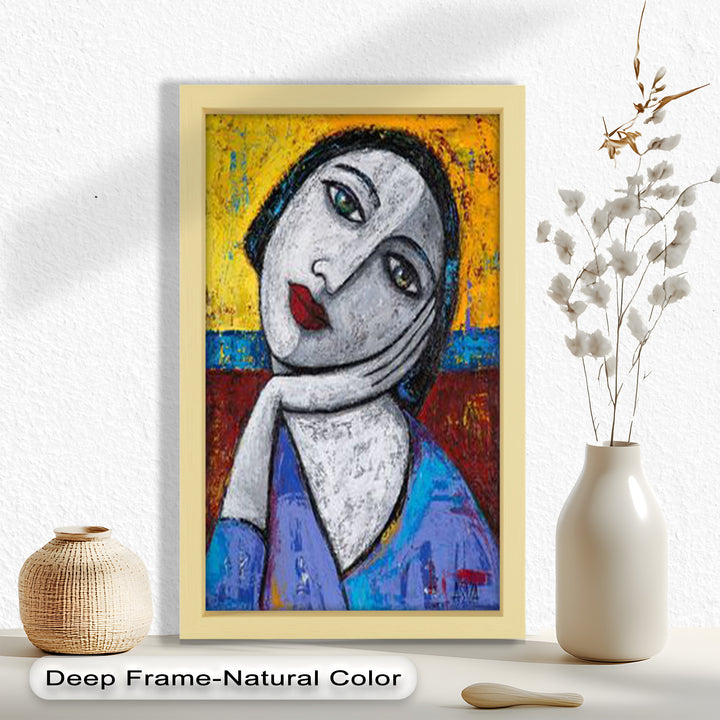Quiet Reflection – Textured Modern Portrait Picasso Oil Painting