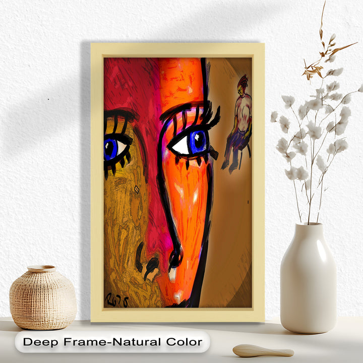 Vivid Gaze – Abstract Expressionist Portrait Oil Painting