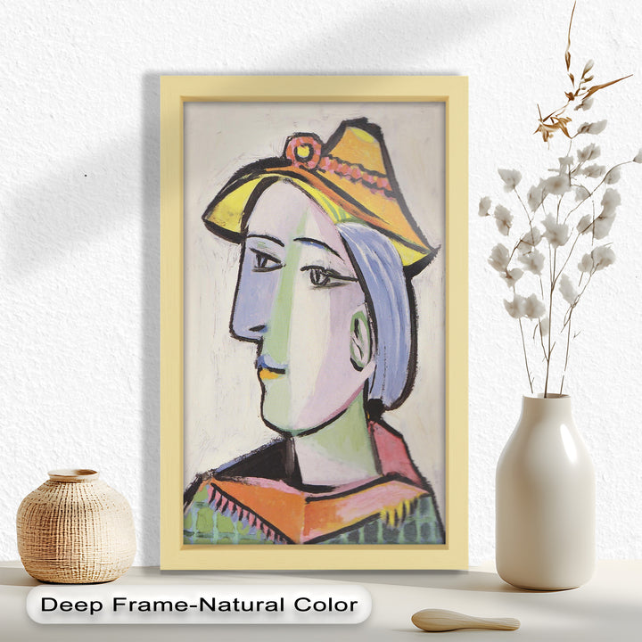 Tranquil Gaze – Picasso-Inspired Side Profile Oil Painting