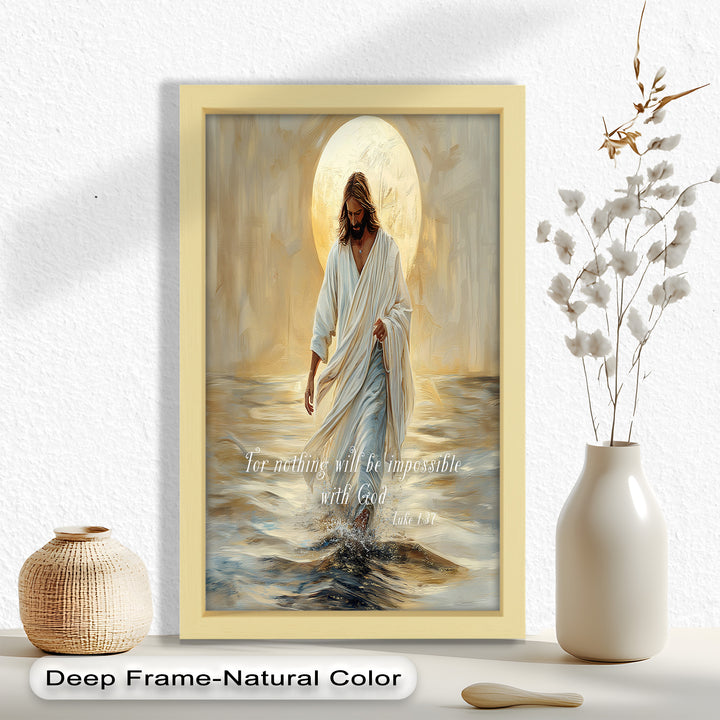 Luke 1:37 – Nothing Is Impossible Bible Verse Oil Painting