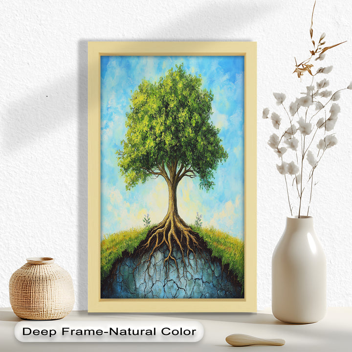 Firmly Planted – Tree of Faith with Roots Oil Painting