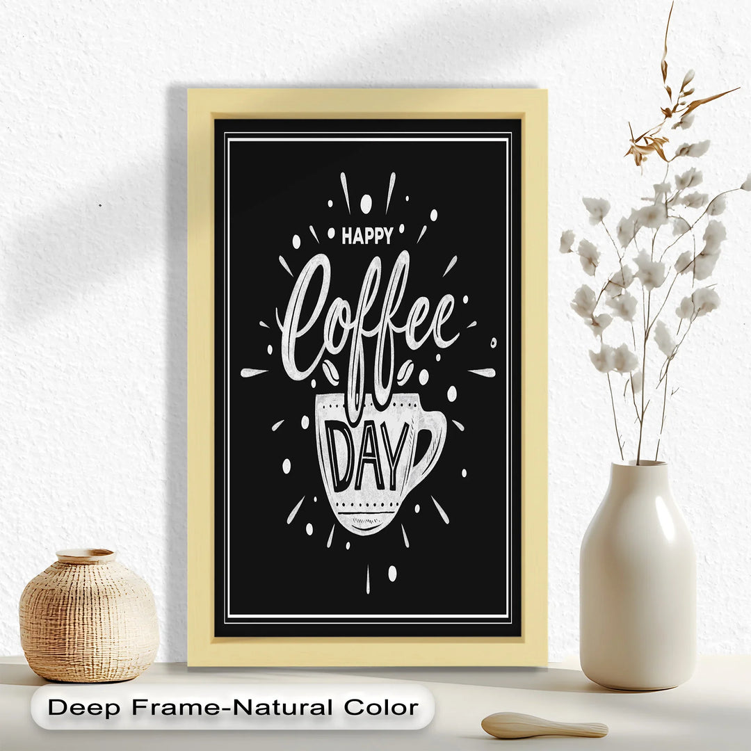 Happy Coffee Day – Fun Typography Oil Painting - MyPhotoStation