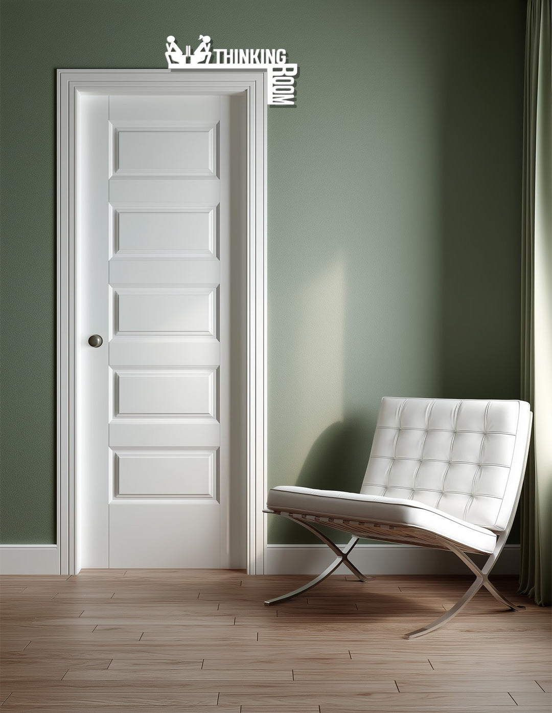 غرفة التفكير – لافتة معدنية مضحكة لباب الحمام