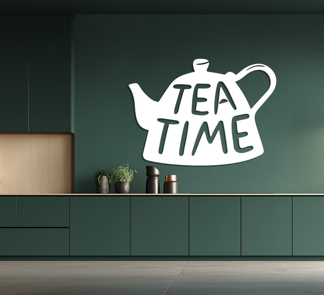 Tea Time Metal Wall Art – Modern Kitchen & Café Decor