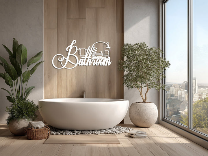 Stylish metal home decor for bathroom interiors