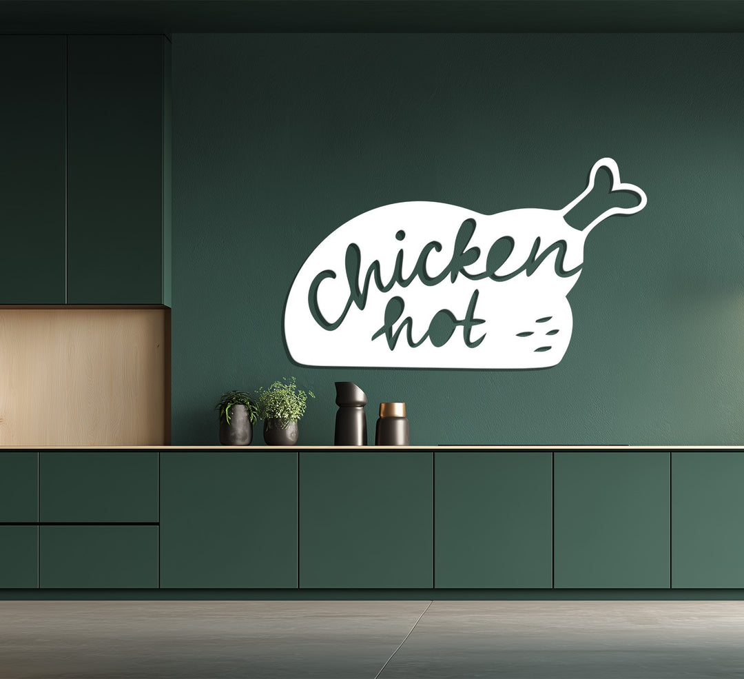 Hot Chicken Silhouette – Modern Kitchen Metal Wall Art