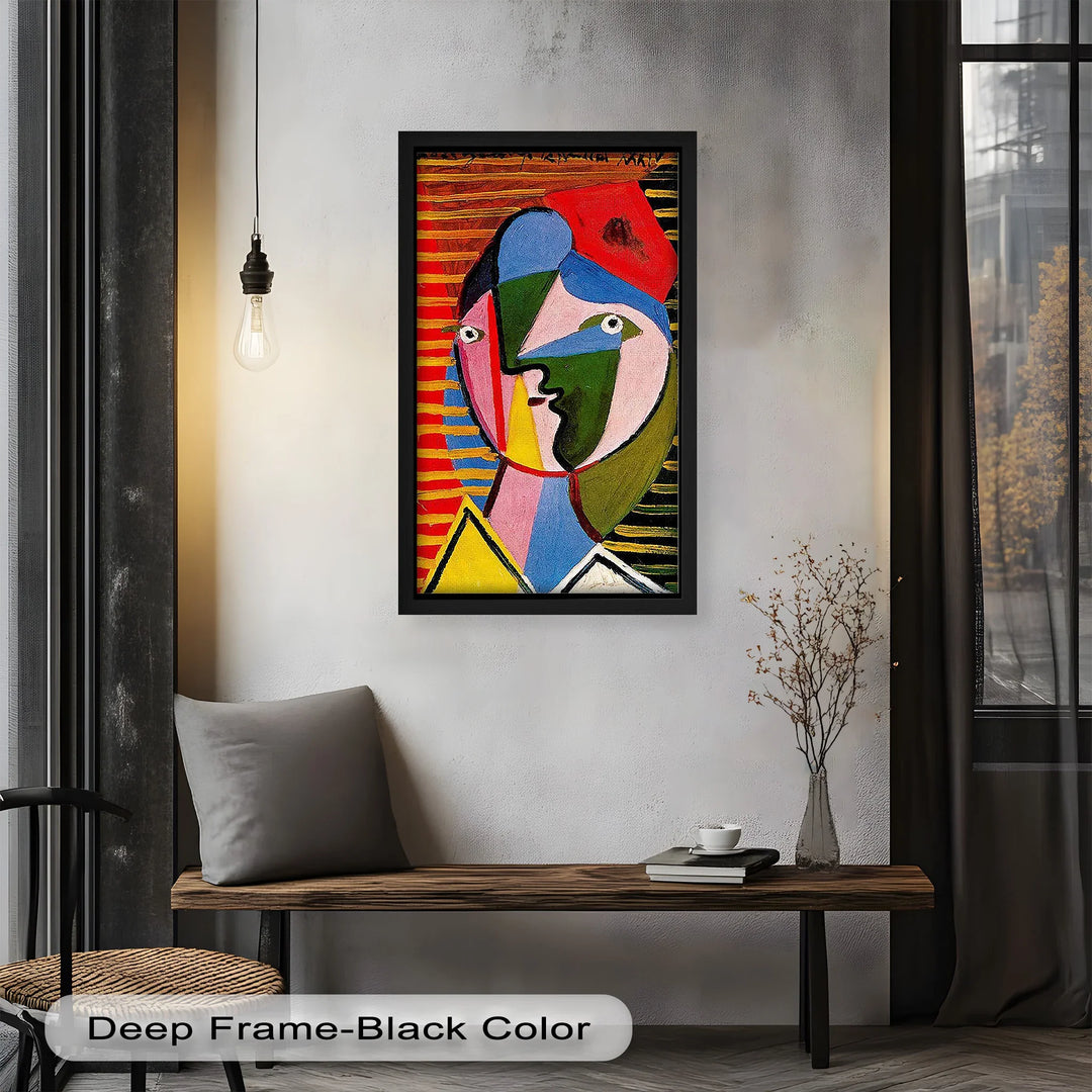 Split Gaze – Colorful Abstract Portrait Picasso Oil Painting - MyPhotoStation