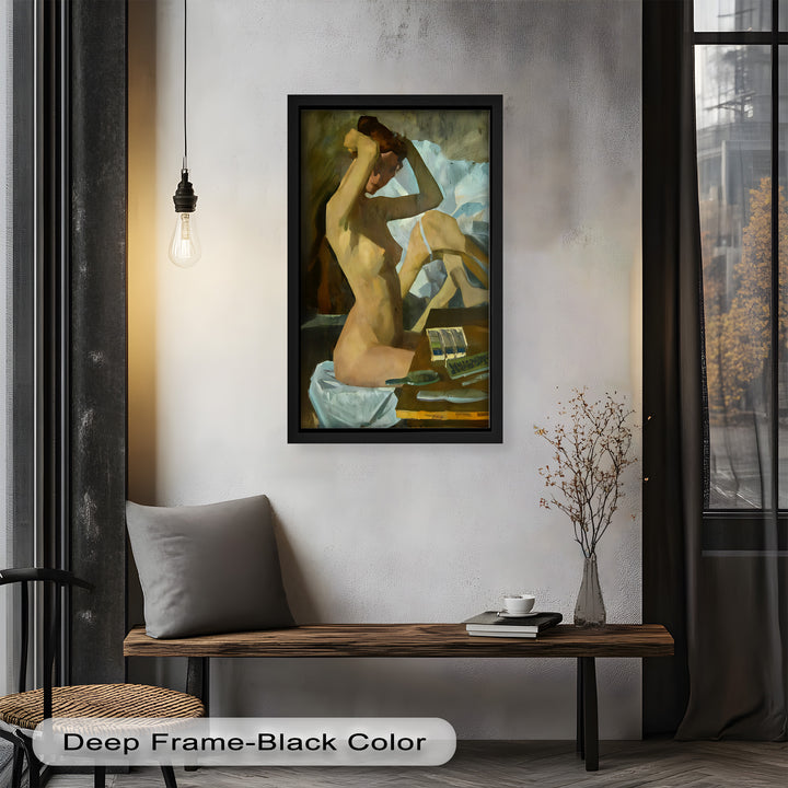 Muted Reverie – Figurative Nude Oil Painting in Earth Tones