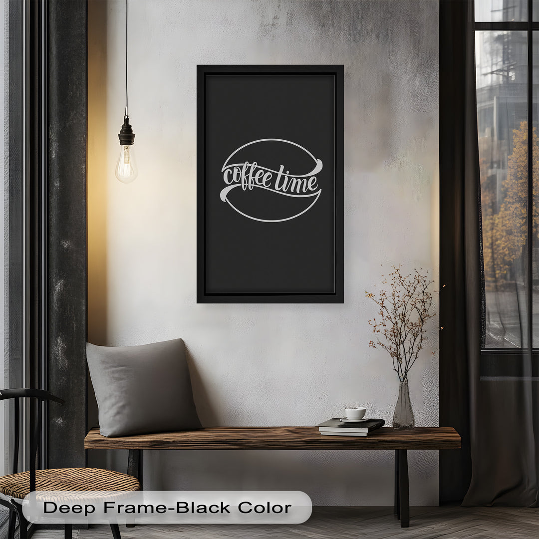 Modern Coffee Time Typography – Minimalist Oil Painting