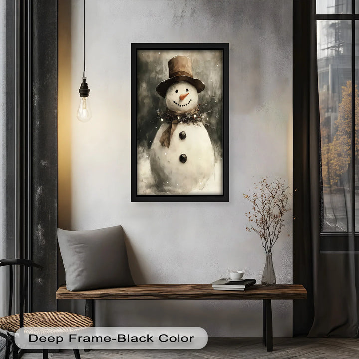 Frosty Cheer – Snowman in Winter Wonderland Oil Painting - MyPhotoStation
