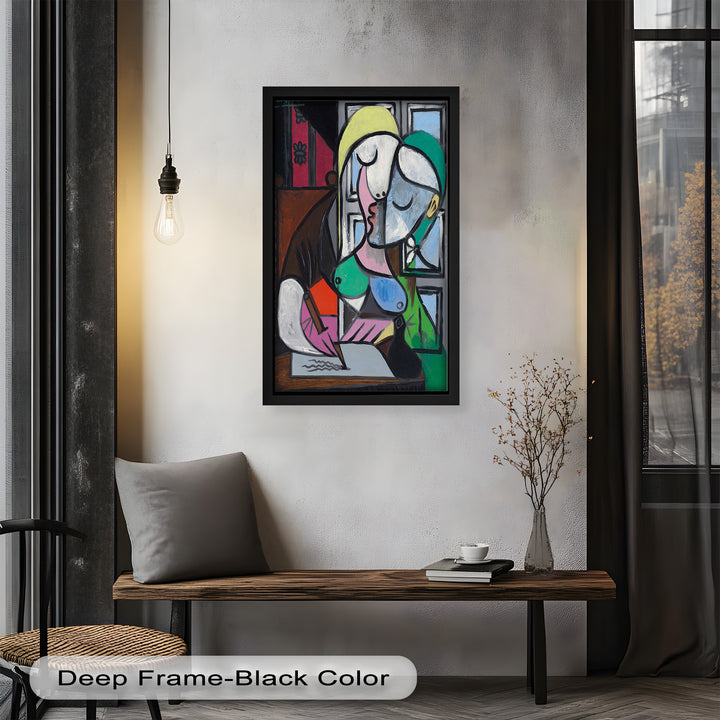 Dreaming Scribe – Woman Writing by the Window Picasso Oil Painting