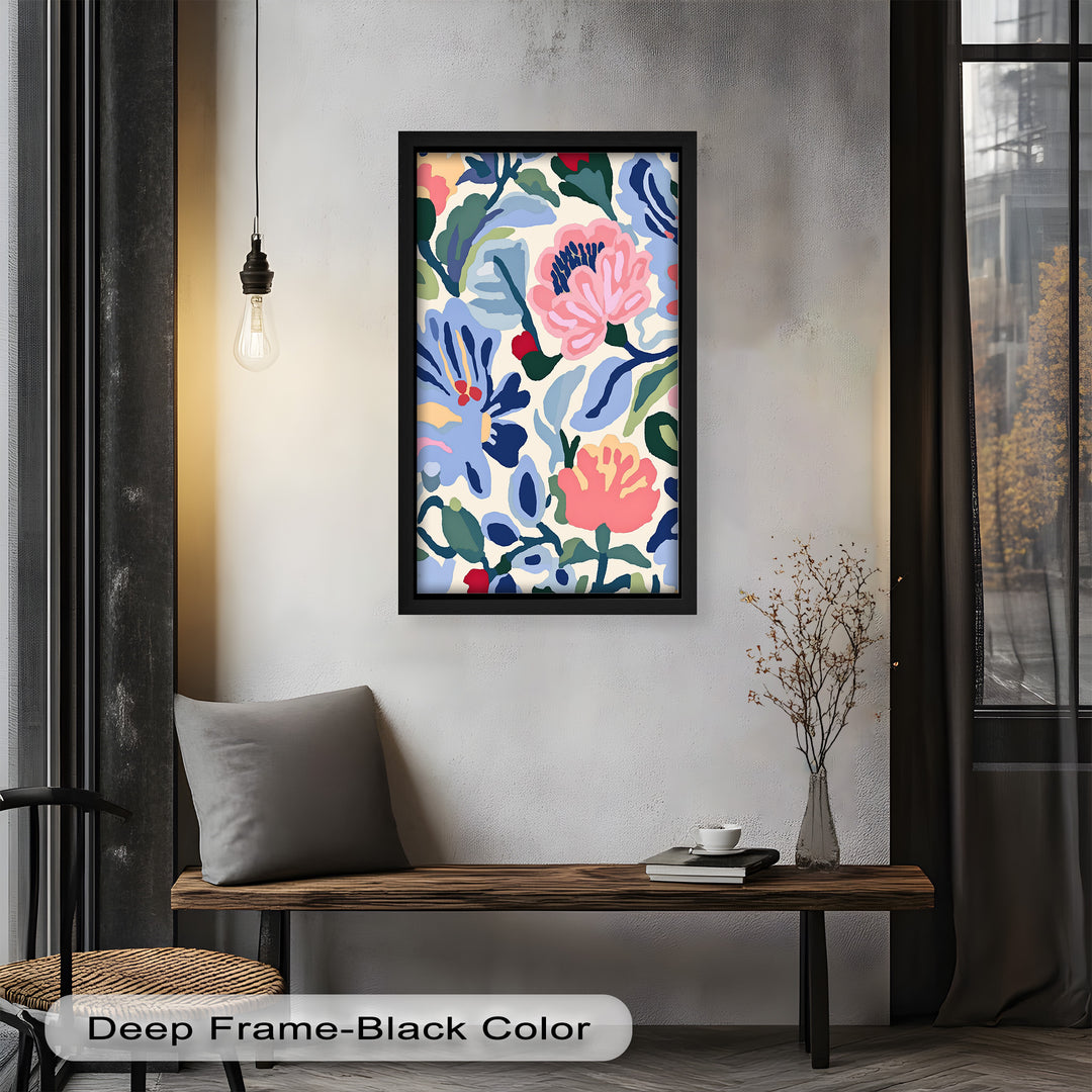 Bold Garden Whimsy – Lebendiges Boho-Blumen-Ölgemälde