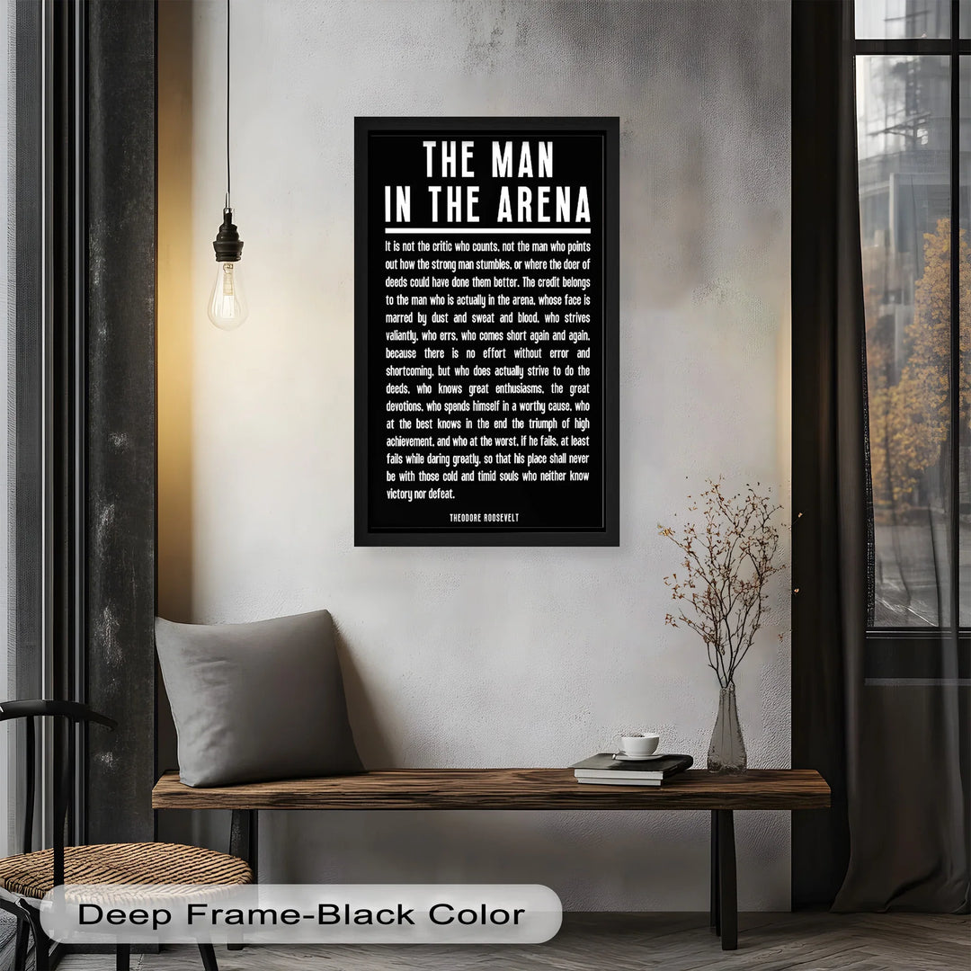 The Man in the Arena – Typography Oil Painting - MyPhotoStation