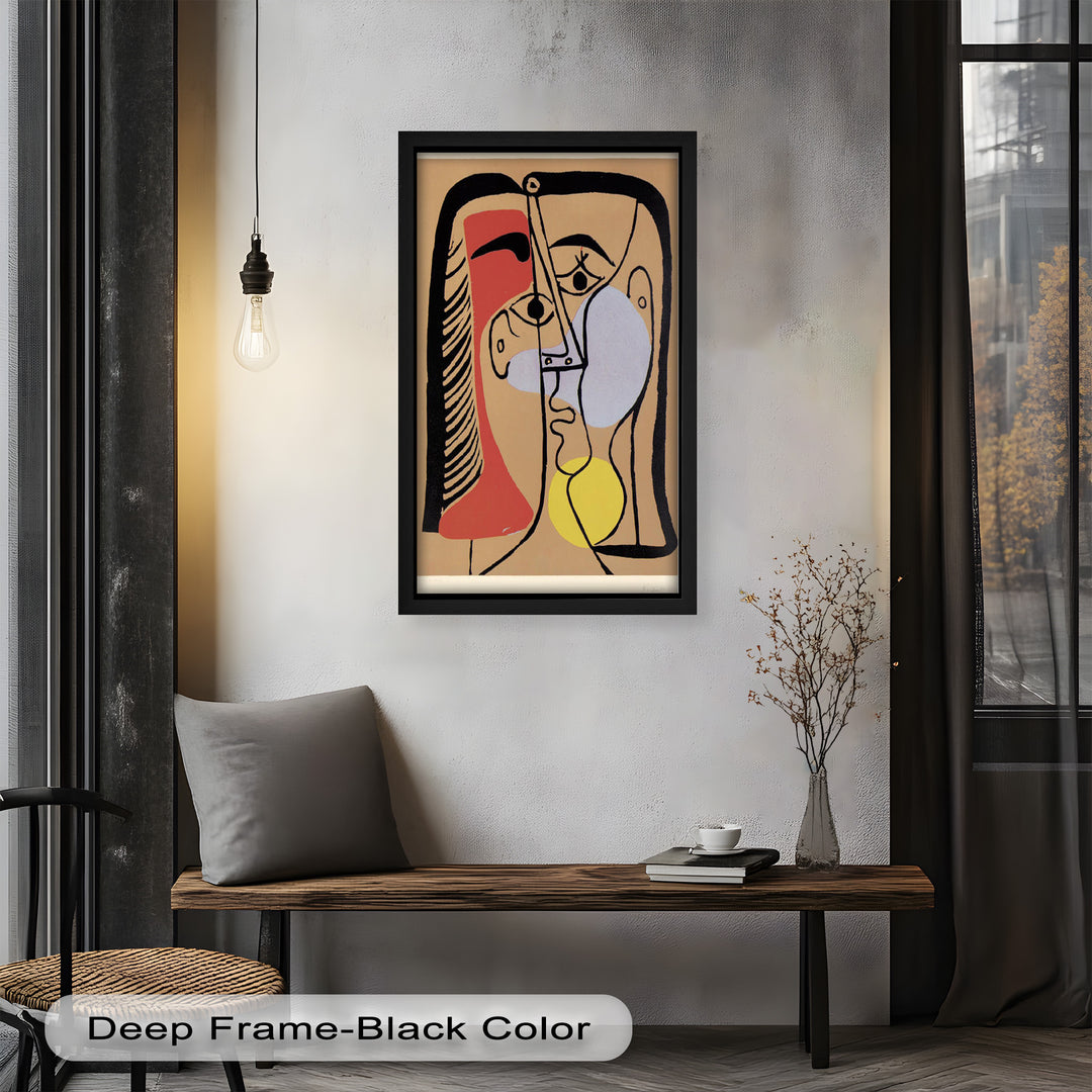 Fragmented Gaze – Minimalist Cubist Portrait Picasso Oil Painting