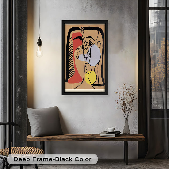 Fragmented Gaze – Minimalist Cubist Portrait Picasso Oil Painting