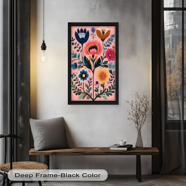 Blossom Carnival – Whimsical Boho Flower Oil Painting